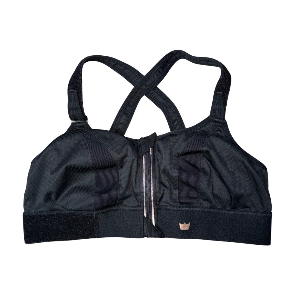 SHEFIT Ultimate Sports Bra Women 1 luxe Black Excellent High Impact Zip Front